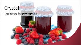  Presentation with fruit jam - Colorful slides enhanced with foo - marmalade or jam from forest backdrop and a  colored foreground