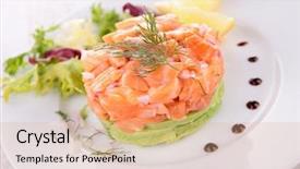  Presentation with avocado milk - Presentation theme consisting of foo - salmon tartar with avocado background and a  colored foreground