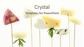  Presentation with white cheese - Beautiful PPT theme featuring foo - various types of cheese isolated backdrop and a cream colored foreground