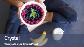  Presentation with almond milk - PPT theme having food - above shot of a woman background and a ocean colored foreground