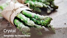  Presentation with bunch - Audience pleasing PPT layouts consisting of food - bunch of fresh asparagus backdrop and a dark gray colored foreground