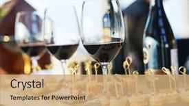  Presentation with bartender - Presentation design having food - catering services background with snacks background and a coral colored foreground