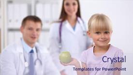  Presentation with child medicine - Beautiful slides featuring emergenvy food - child and medicine concept backdrop and a sky blue colored foreground