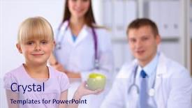  Presentation with child medicine - Presentation theme consisting of emergenvy food - child and medicine concept background and a sky blue colored foreground