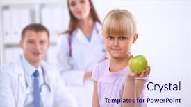  Presentation with child medicine - Amazing presentation design having emergenvy food - child and medicine concept backdrop and a sky blue colored foreground