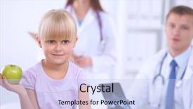  Presentation with child medicine - Colorful slide set enhanced with emergenvy food - child and medicine concept backdrop and a light blue colored foreground