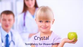  Presentation with child medicine - Audience pleasing theme consisting of emergenvy food - child and medicine concept backdrop and a sky blue colored foreground