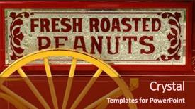  Presentation with vendor - PPT theme with carnival food - colorful peanut vendor's cart background and a tawny brown colored foreground