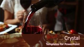  Presentation with dinner - Presentation enhanced with food - delicious dinner with grilled vegetables background and a wine colored foreground