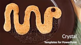  Presentation with chocolate chip - Presentation design consisting of fry s food - fun kid's breakfast background and a tawny brown colored foreground