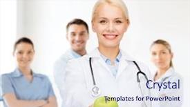  Presentation with green apple - Audience pleasing presentation consisting of emergenvy food - healthcare and medicine concept backdrop and a sky blue colored foreground