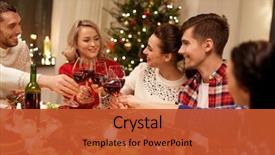  Presentation with happy holidays - Beautiful presentation theme featuring family food - holidays and celebration concept backdrop and a red colored foreground