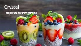  Presentation with smoothies - Audience pleasing presentation theme consisting of food - layered berry and chia seeds backdrop and a dark gray colored foreground