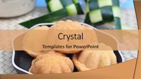  Presentation with cake - Slides having malay food - malaysian traditional sponge cake background and a  colored foreground