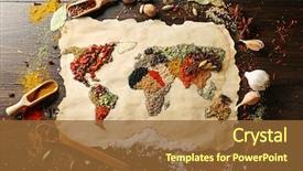  Presentation with spices - Beautiful presentation design featuring food - map of world made backdrop and a tawny brown colored foreground