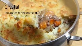  Presentation with holy mass communion a golden - Beautiful presentation design featuring british food - serving spoon full of shepherd's backdrop and a yellow colored foreground