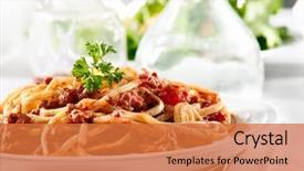  Presentation with pasta sauce - Presentation having food - spaghetti pasta with tomato beef background and a red colored foreground