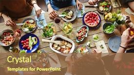  Presentation with spring - Cool new presentation theme with food - spring abundance backdrop and a tawny brown colored foreground