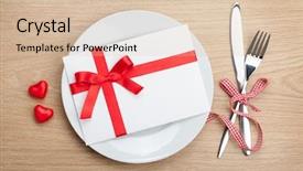  Presentation with letter - Colorful slide deck enhanced with creative food - valentine's day love letter backdrop and a  colored foreground