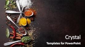  Presentation with spices - Colorful slide set enhanced with food - various spices spoons on stone backdrop and a wine colored foreground