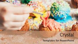  Presentation with orange starfish - Beautiful theme featuring fry s food - woman's hand pouring orange frosting backdrop and a coral colored foreground