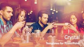  Presentation with dining restaurant - Amazing PPT layouts having food addactive - leisure technology lifestyle and people backdrop and a coral colored foreground