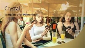  Presentation with addiction - PPT theme consisting of food addactive - smartphone addiction background and a yellow colored foreground