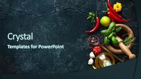  Presentation with olive oil - Audience pleasing slide set consisting of food additives - herbs and spices with olive backdrop and a tawny brown colored foreground