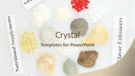  Presentation with food additives - Colorful slide deck enhanced with food additives - nutritional supplements close-up backdrop and a lemonade colored foreground