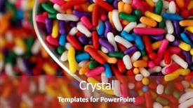  Presentation with food additives - Presentation design having food additives - spoonful of rainbow sprinkles background and a tawny brown colored foreground