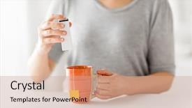  Presentation with food additives - Colorful presentation enhanced with food additives and drinks concept backdrop and a coral colored foreground