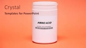  Presentation with amino acid - PPT theme featuring food-additives-nutritional-supplements-microelements background and a coral colored foreground