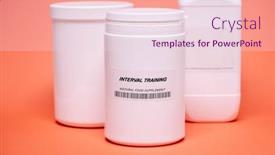  Presentation with food supplements - PPT theme featuring food-additives-nutritional-supplements-microelements background and a lemonade colored foreground