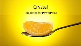  Presentation with orange slice - PPT theme having food advertisments - slice of orange in silver background and a  colored foreground