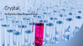  Presentation with food laboratory - Cool new PPT theme with food analysis - many test tubes backdrop and a light blue colored foreground