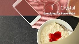  Presentation with mason jar - Theme featuring food-and-breakfast-concept-porridge background and a coral colored foreground