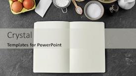  Presentation with recipe book - Beautiful presentation theme featuring food-and-culinary-concept-empty backdrop and a light gray colored foreground