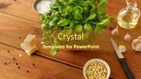  Presentation with culinary - Cool new presentation theme with food-and-culinary-concept-parmesan backdrop and a tawny brown colored foreground