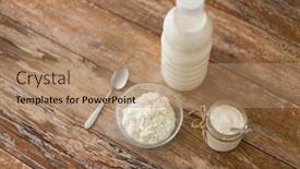  Presentation with milk dairy - Audience pleasing presentation consisting of food-and-dairy-products-concept backdrop and a coral colored foreground