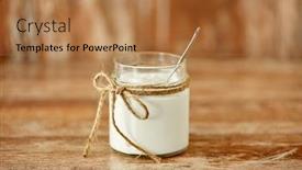  Presentation with dairy products - Presentation enhanced with food-and-dairy-products-concept background and a coral colored foreground