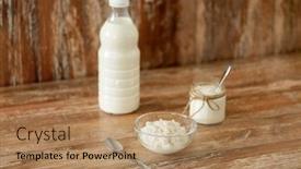  Presentation with milk dairy products - Colorful slide set enhanced with food-and-dairy-products-concept backdrop and a coral colored foreground