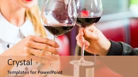  Presentation with fast food - Theme having food and drinking red wine background and a coral colored foreground