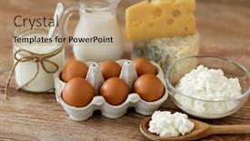  Presentation with food chicken - Colorful theme enhanced with food-and-eating-concept-close backdrop and a coral colored foreground