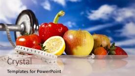  Presentation with fermented food chemistry - Slide deck with food and measure tape fitness background and a soft green colored foreground