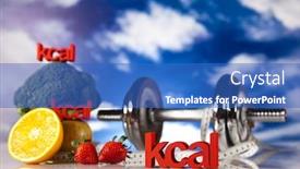  Presentation with tape measure - Slide deck having food-and-measure-tape-fitness background and a teal colored foreground