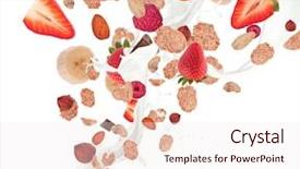  Presentation with healthy food process - Amazing theme having food and milk with fly backdrop and a  colored foreground