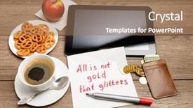  Presentation with proverb - Audience pleasing PPT theme consisting of food and napkin message proverb backdrop and a coral colored foreground