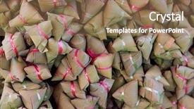  Presentation with thai dessert - Theme with sa i in thai style background and a coral colored foreground