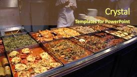  Presentation with joint - Presentation consisting of self service restaurant - turkish take away joint istanbul background and a tawny brown colored foreground