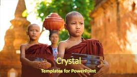  Presentation with myanmar bagan - Amazing slides having southeast asia - young buddhist monks walking morning backdrop and a tawny brown colored foreground